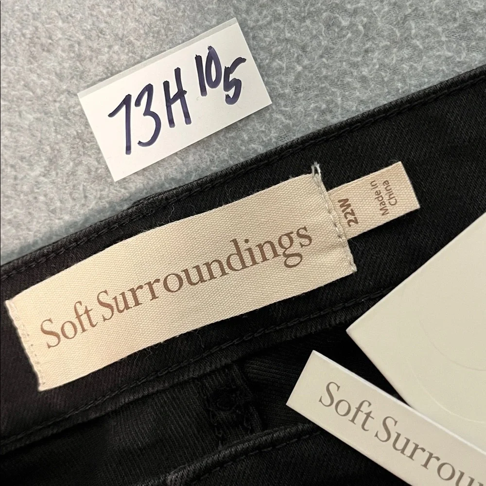 Soft Surroundings Black Jeans 22W Skinny Ankle Minimalist Capsule Comfort